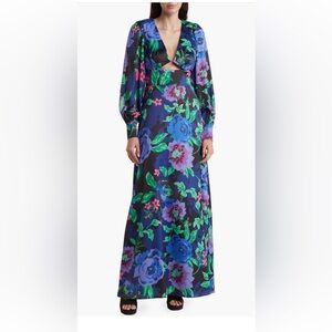 NWOT! - DOLORES FLORAL LONG SLEEVE CUTOUT MAXI DRESS - SZ XXSMALL
